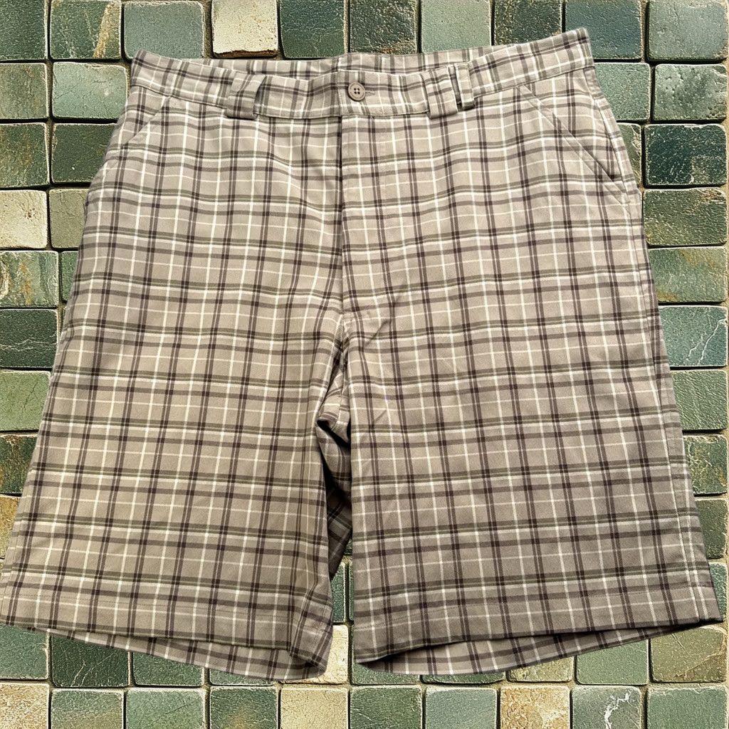 Under Armour Golf Shorts Mens 36 Tan Brown Plaid Performance Polyester 10, Men's