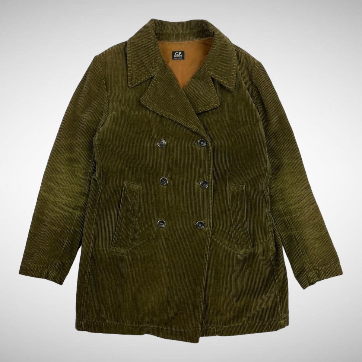 image of C P Company Cp Company Corduroy Peacoat (2000S) in Green, Men's (Size Medium)