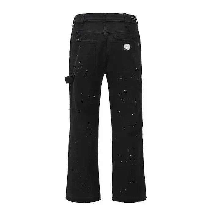 Japanese Brand Black Color Graffiti Cargo Flared Jeans Size US 32 / EU 48 - 5 Thumbnail