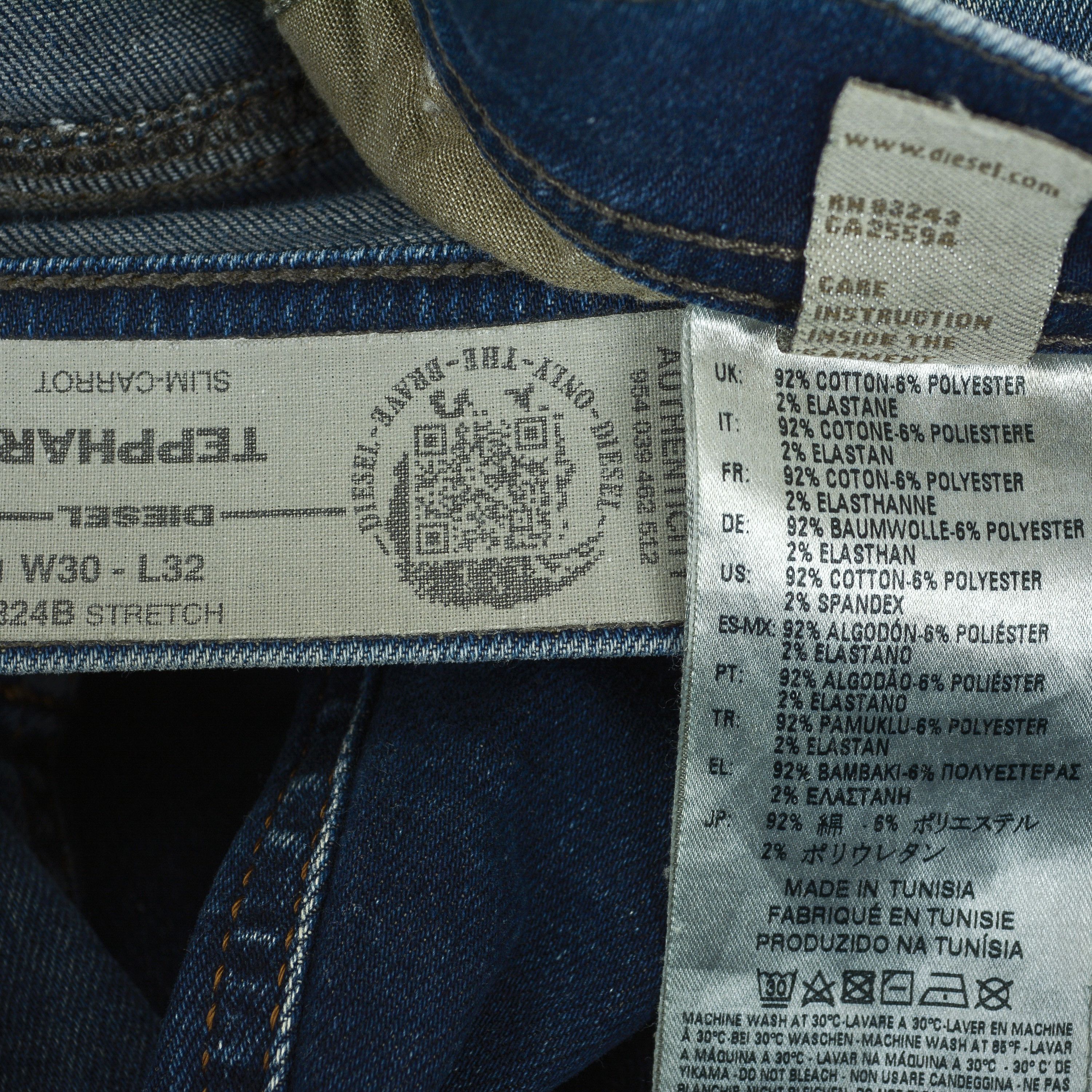 Diesel Tepphar W30 L32 Slim Fit Carrot Jeans Denim Distressed Pants Size US 30 / EU 46 - 7 Thumbnail