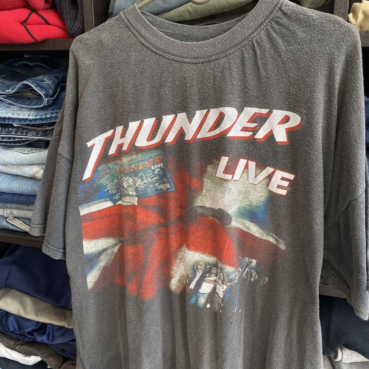 Band Tees Vintage Thunder Live 1998 Big Logo Archival Distressed tee Size US XL / EU 56 / 4 - 3 Thumbnail