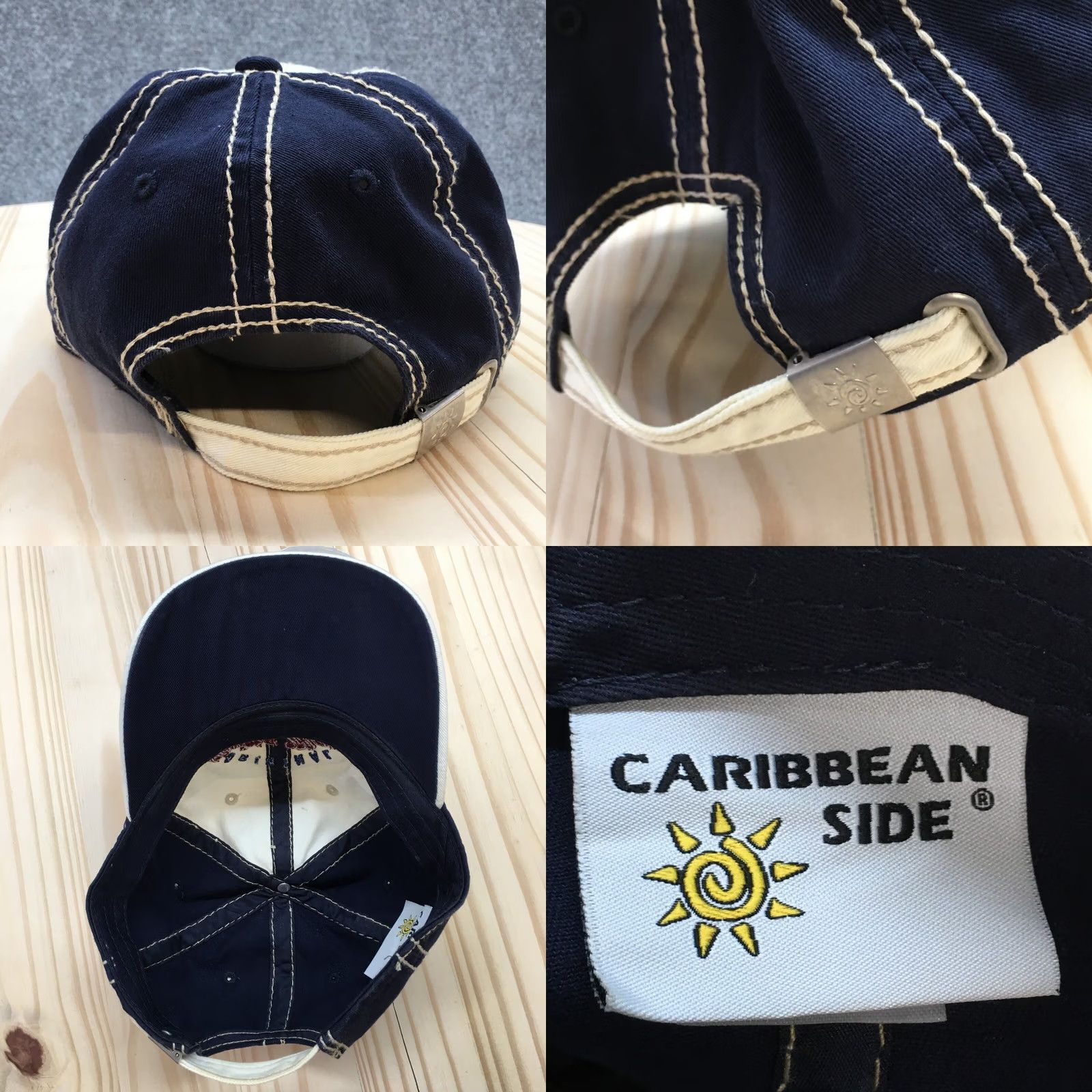 Vintage Caribbean Side Riviera Maya Baseball Cap Mens Blue White OS Embroidered Logo Size ONE SIZE - 8 Thumbnail