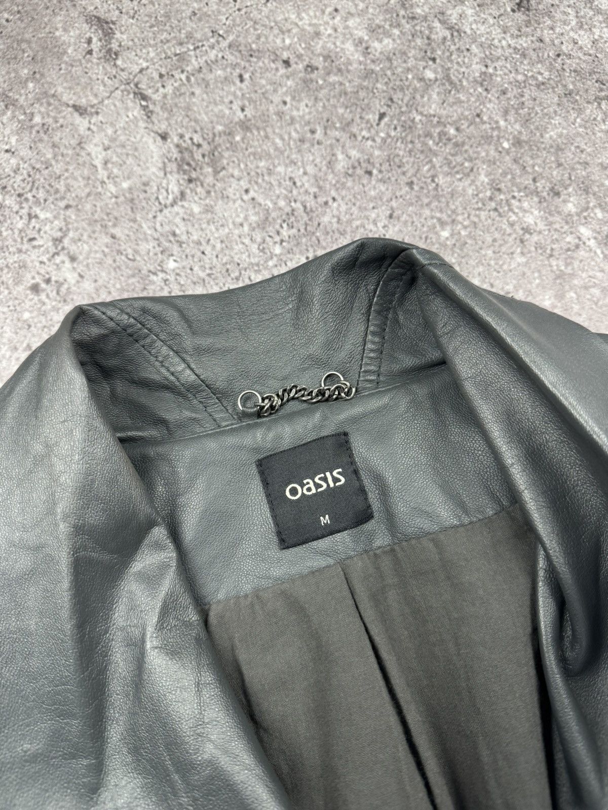 Japanese Brand 90’s Asymmetrical Rick Owen’s Style Leather Jacket Japanesse Size M / US 6-8 / IT 42-44 - 4 Thumbnail
