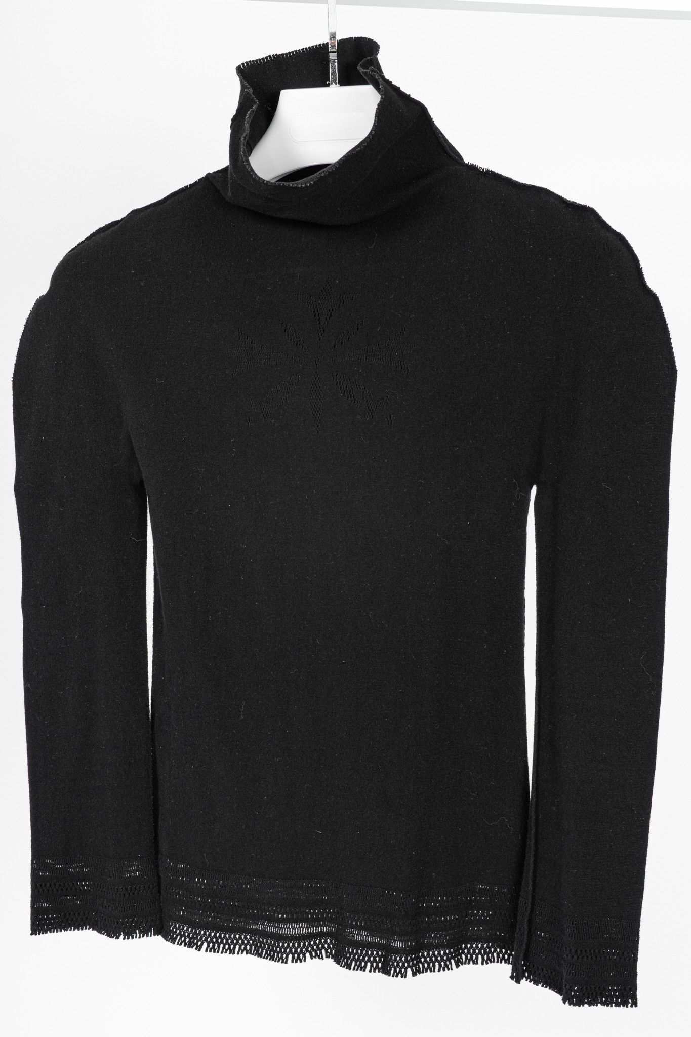 Issey Miyake Issey Miyake Fete A-Poc Black Knit Pointelle Turtleneck Size S / US 4 / IT 40 - 3 Thumbnail