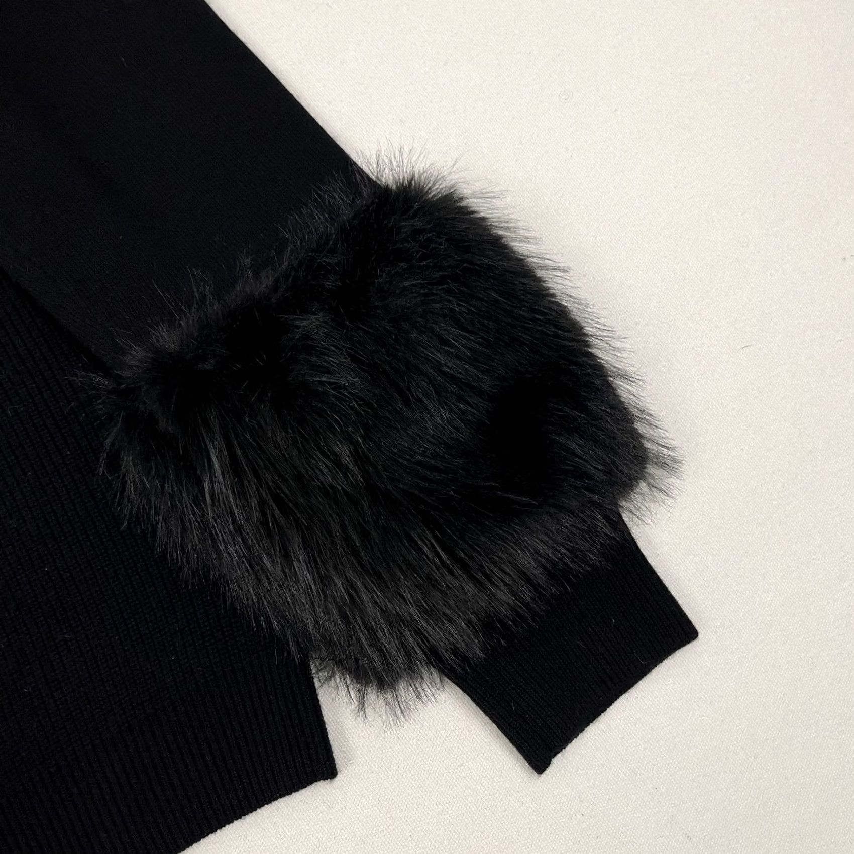 Ramy Brook Ramy Brook Sweater Womens L Black Faux Fur Trim Ribbed Wool Knit Pullover Long Sleeve Turtleneck Casual Womens Size L / US 10 / IT 46 - 5 Thumbnail