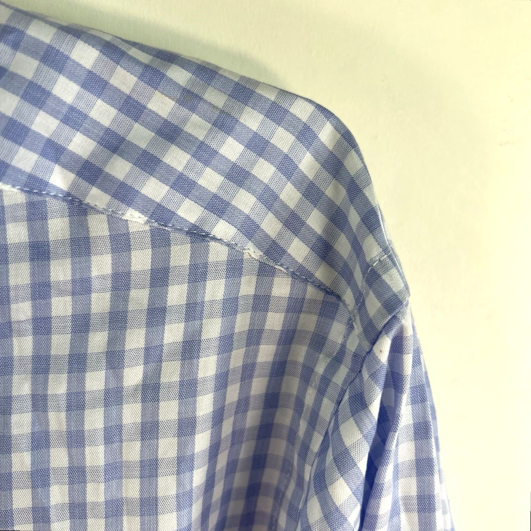 Vintage VINTAGE Apposta Men's Button-Down Shirt Casual Long Sleeve Cotton 4XL Blue Plaid Italy Size US XXL / EU 58 / 5 - 2 Thumbnail