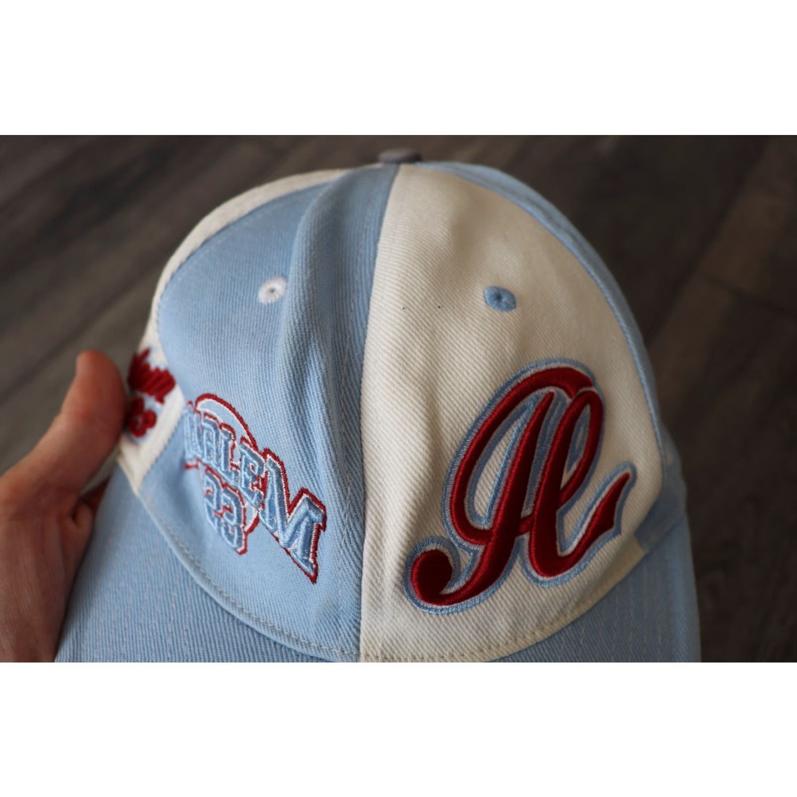 Vintage VINTAGE Harlem 23 Allstars Hat Blue White Bone NYC Fitted Baseball Cap Size 7 1/8 Men Baseball Cap Mens Size ONE SIZE - 7 Thumbnail