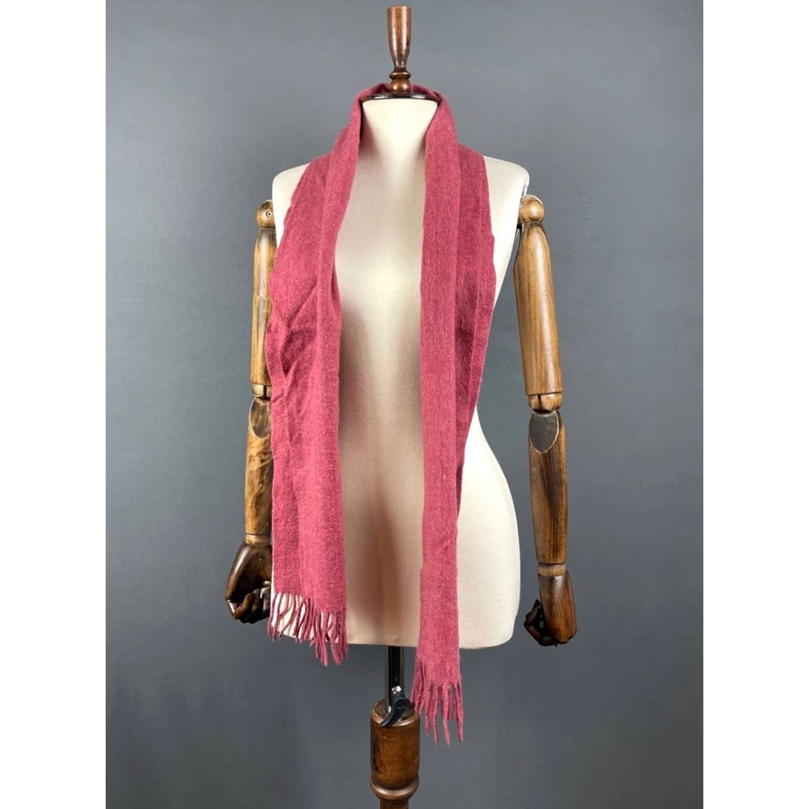 Vintage Johnstons Womens Scarf Pink Cashmere Neckwear Outdoor Winter Rectangle Scarf Logo Size ONE SIZE - 3 Thumbnail