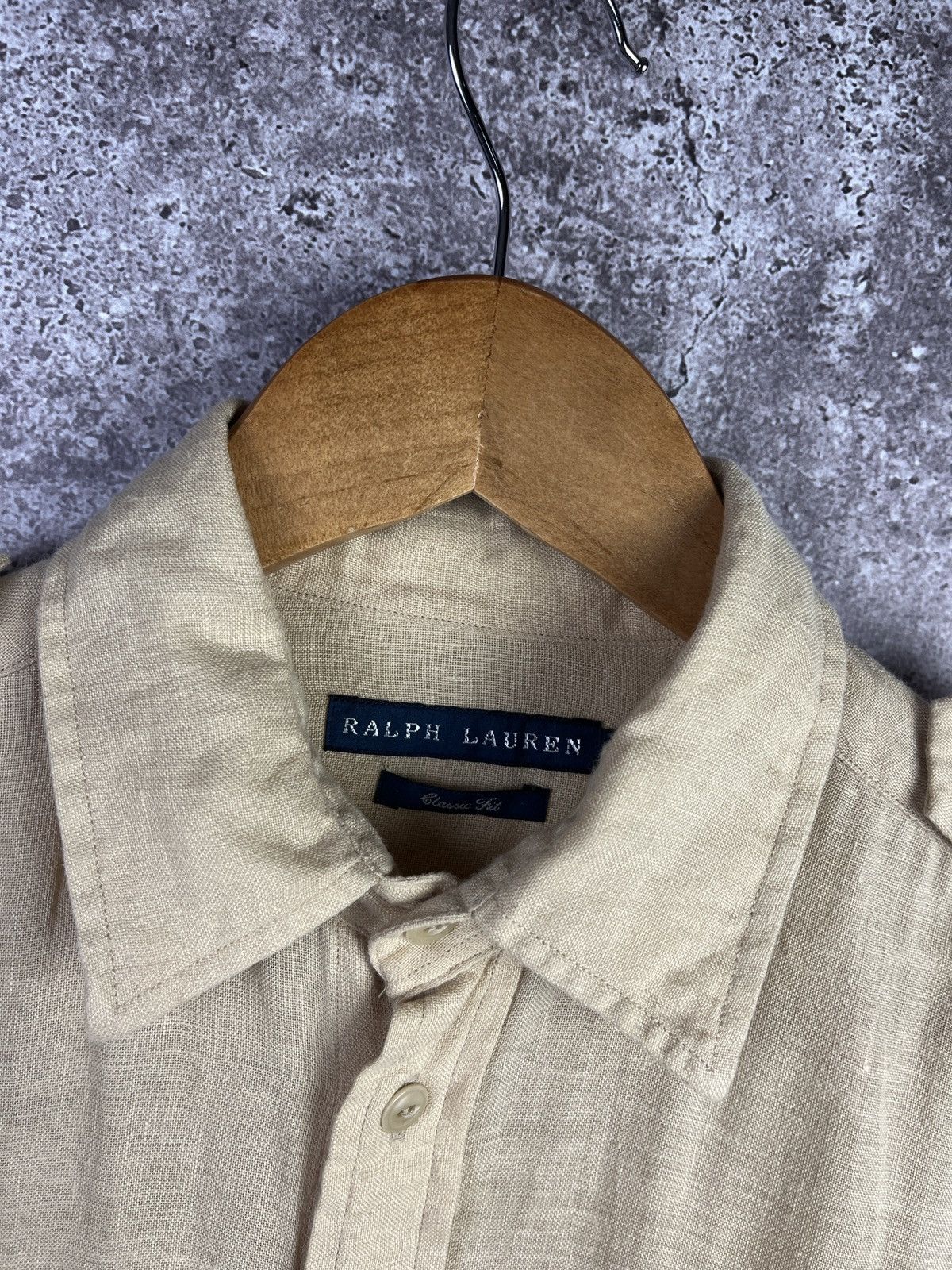 Polo Ralph Lauren Linen Shirt Beige Safari Classic Fit Lightweight Summer Size S / US 4 / IT 40 - 2 Thumbnail