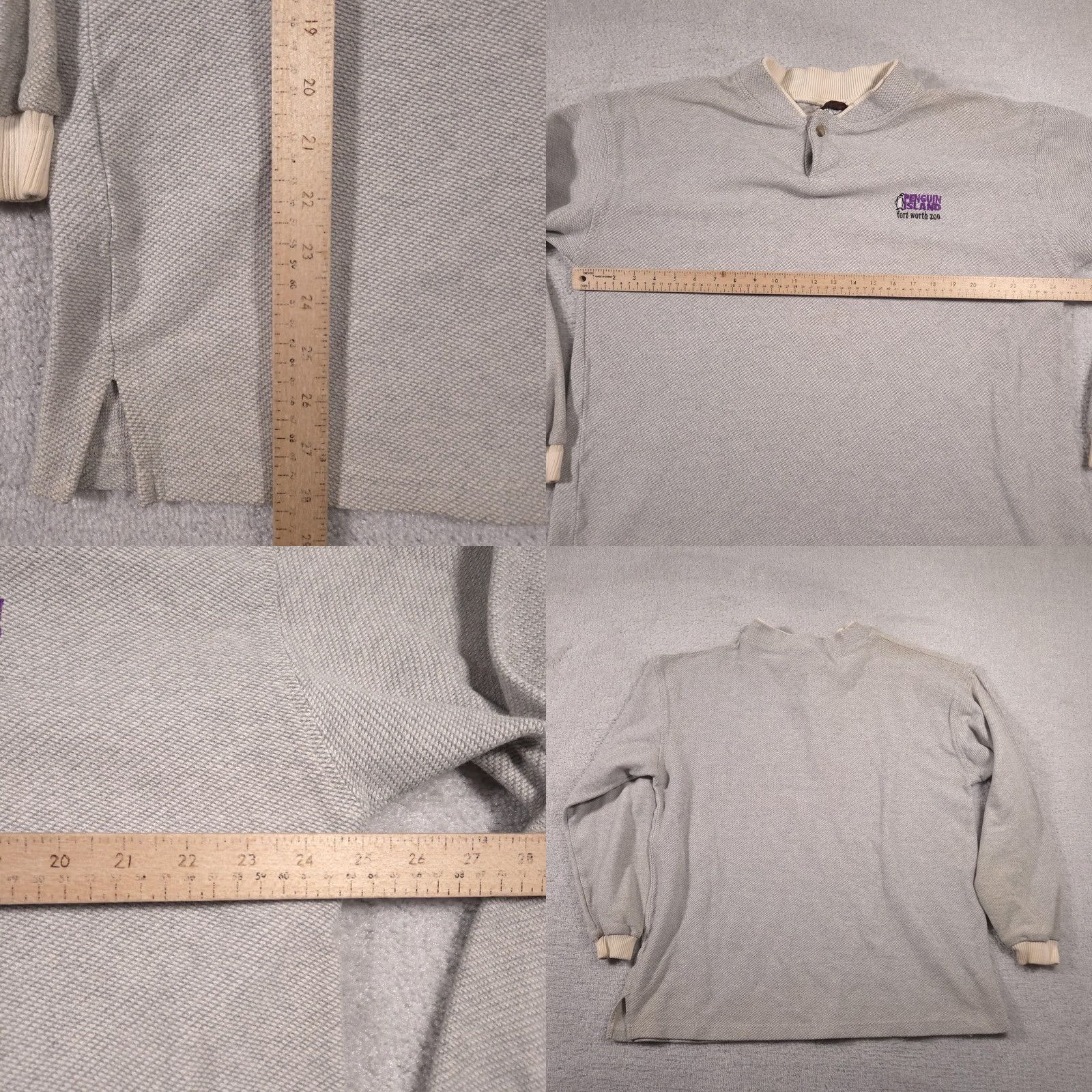 Vintage VINTAGE Time Square Sportswear Penguin Island Fort Worth Zoo Sweatshirt Mens XL Gray Henley Button 100% Cotton USA Size US XL / EU 56 / 4 - 10 Thumbnail