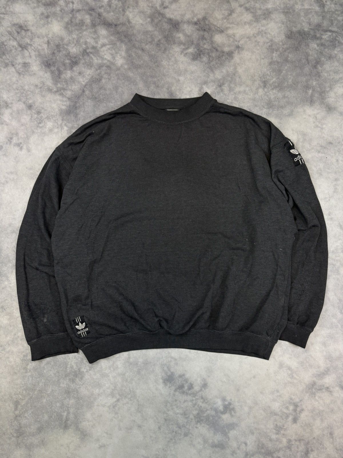 Adidas × Vintage Vintage adidas boxy sweatshirt crewneck distressed drip 90s Size US XL / EU 56 / 4 - 1 Thumbnail