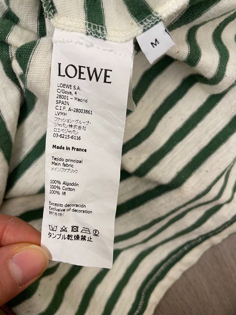 Loewe loewe Green and white striped embroidered small logo high-n Size US M / EU 48-50 / 2 - 6 Thumbnail