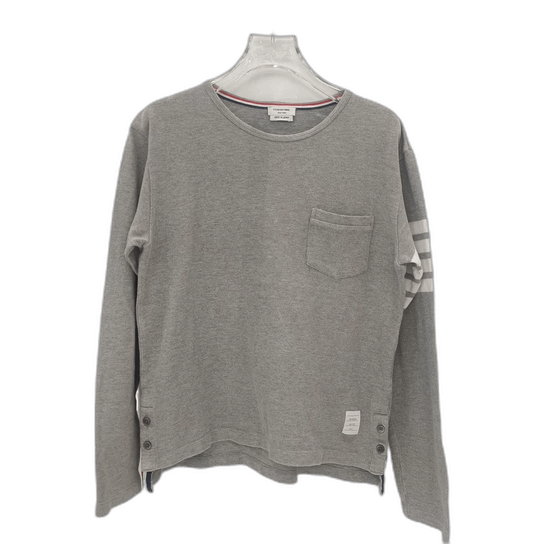 Thom Browne Thom Browne Gray Long Sleeve Sweatshirt L Size Size US L / EU 52-54 / 3 - 1 Thumbnail