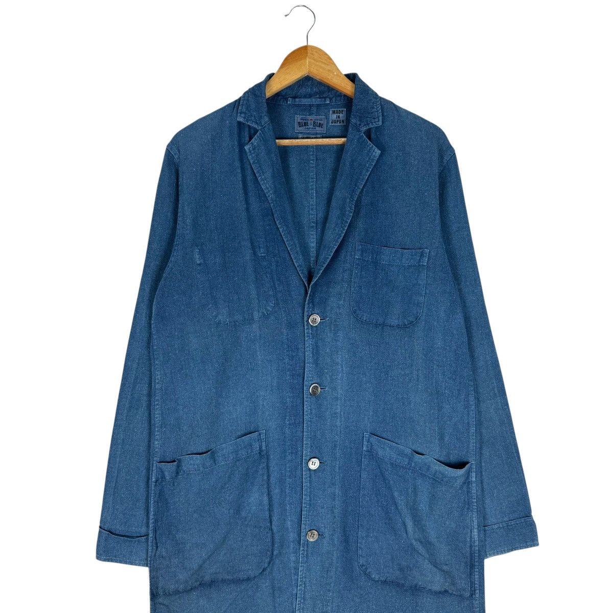 Blue Blue Japan 🔥BLUE BLUE ARIGATO INDIGO DENIM LONG BUTTON SHIRTS Size US L / EU 52-54 / 3 - 2 Thumbnail