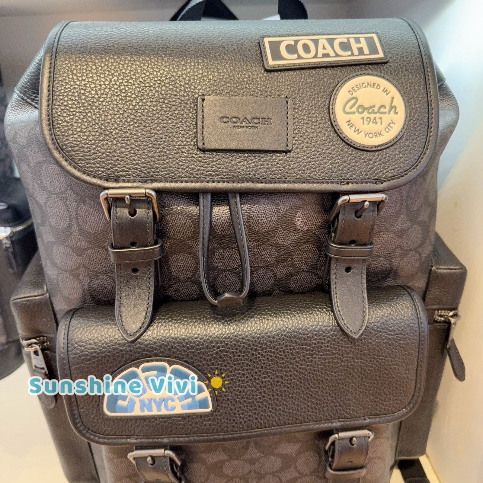 Coach NWT Coach Large Sprint Backpack Canvas Patches CBM49 Size ONE SIZE - 3 Thumbnail