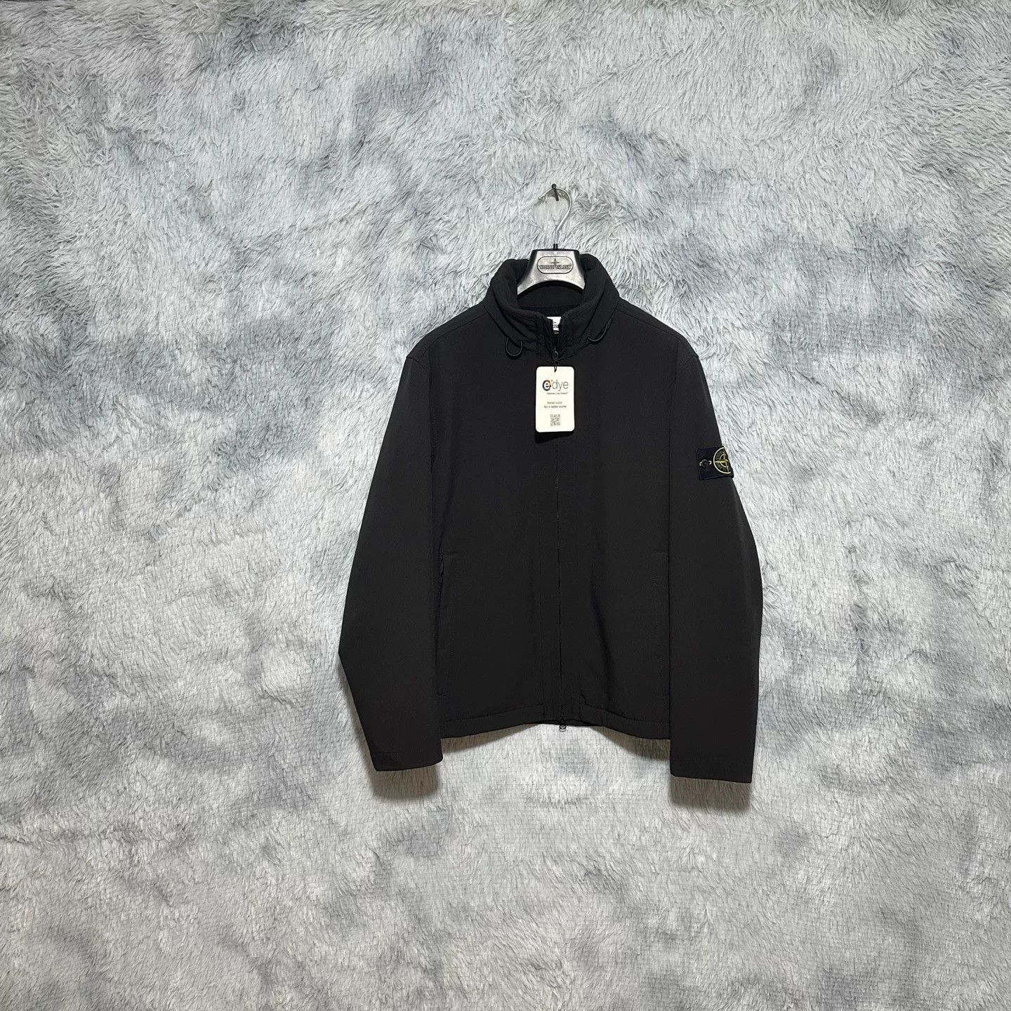 stone island black soft shell jacket size L