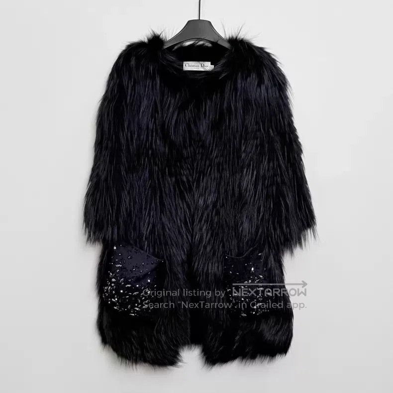 Dior Dior Black Fox Fur Diamond Pocket Fur Coat i Size XS / US 0-2 / IT 36-38 - 1 Thumbnail