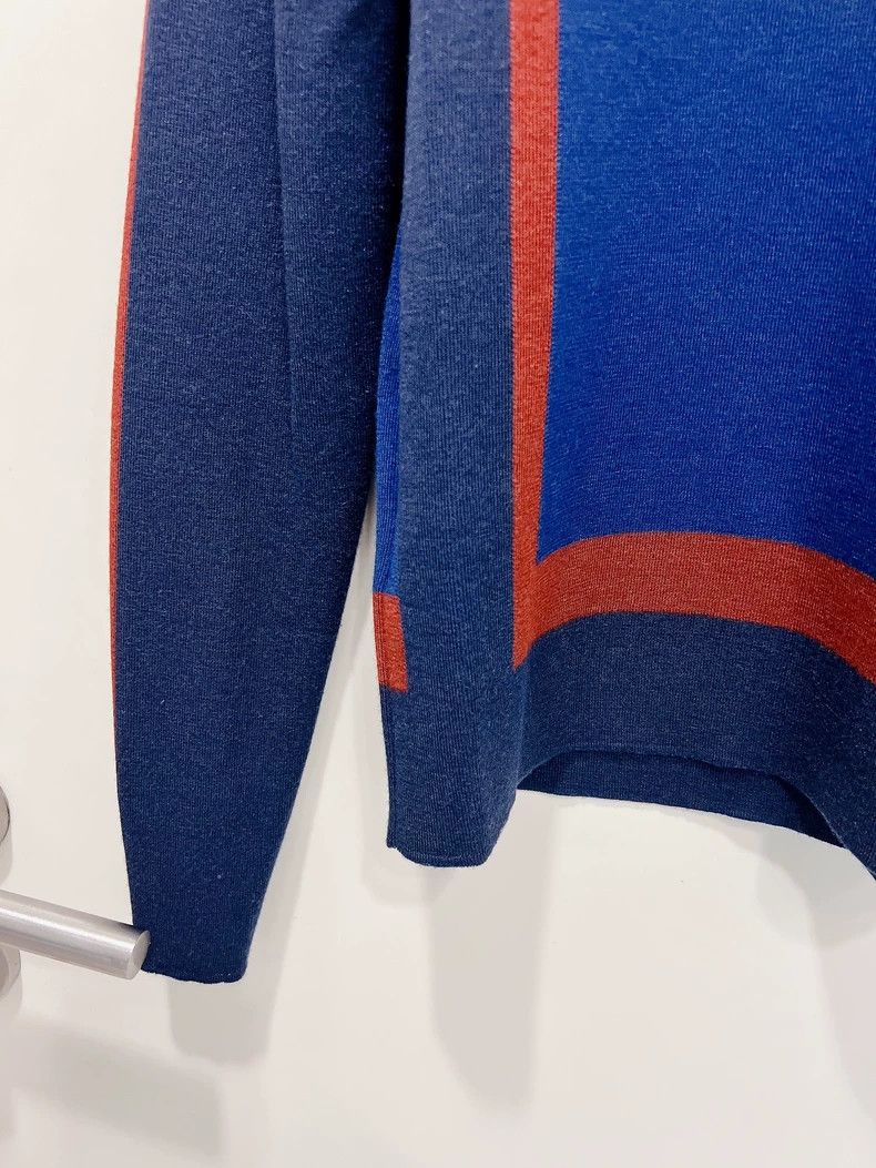 Loro Piana LORO PIANA Dark blue multicolored velvet knit sweater top Size M / US 6-8 / IT 42-44 - 5 Thumbnail