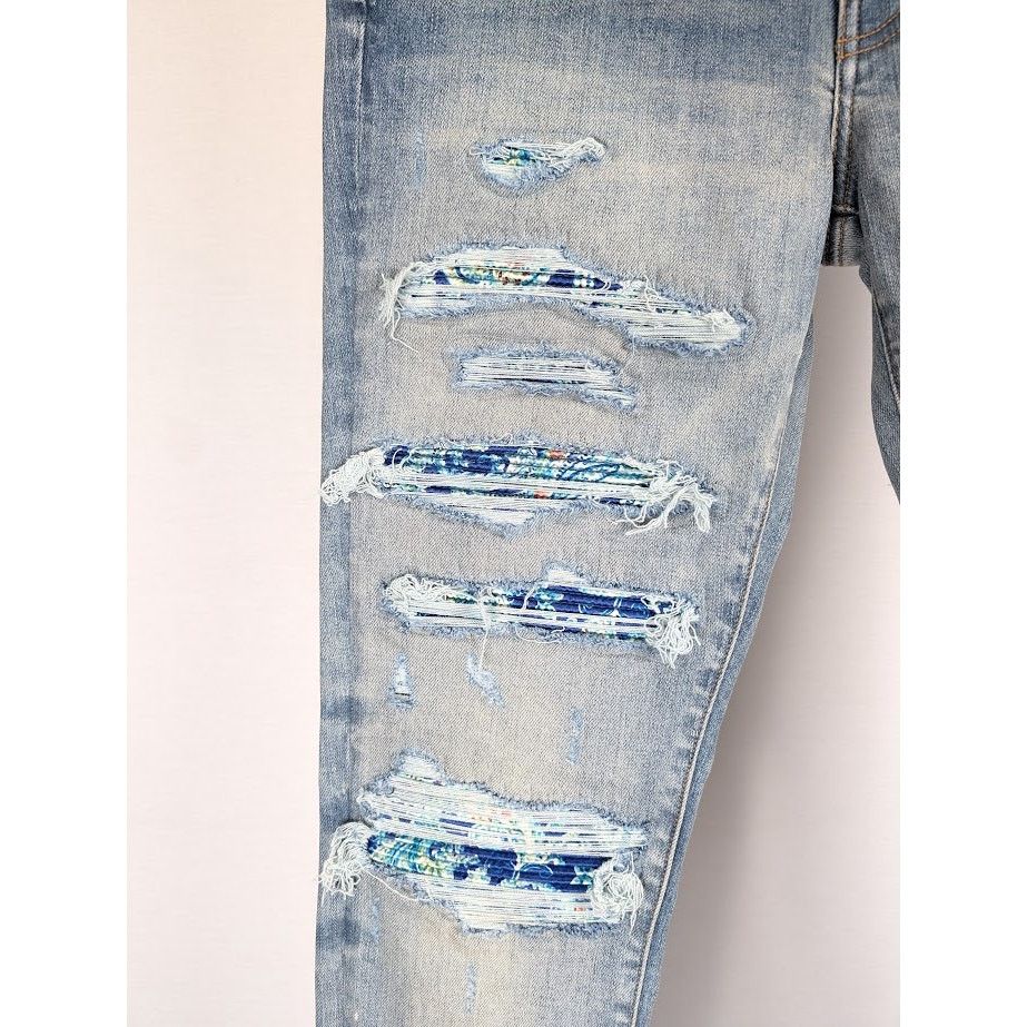 Amiri o1rshd1 Silk PJ Thrasher Jean in Clay Indigo Size US 32 / EU 48 - 6 Thumbnail