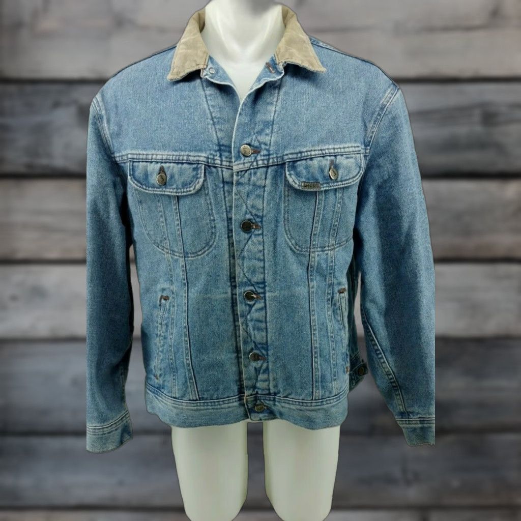 Vintage VINTAGE Lee Riveted Denim Trucker Jacket Lined Blanket XL Mens REG #2 Size US XL / EU 56 / 4 - 1 Thumbnail