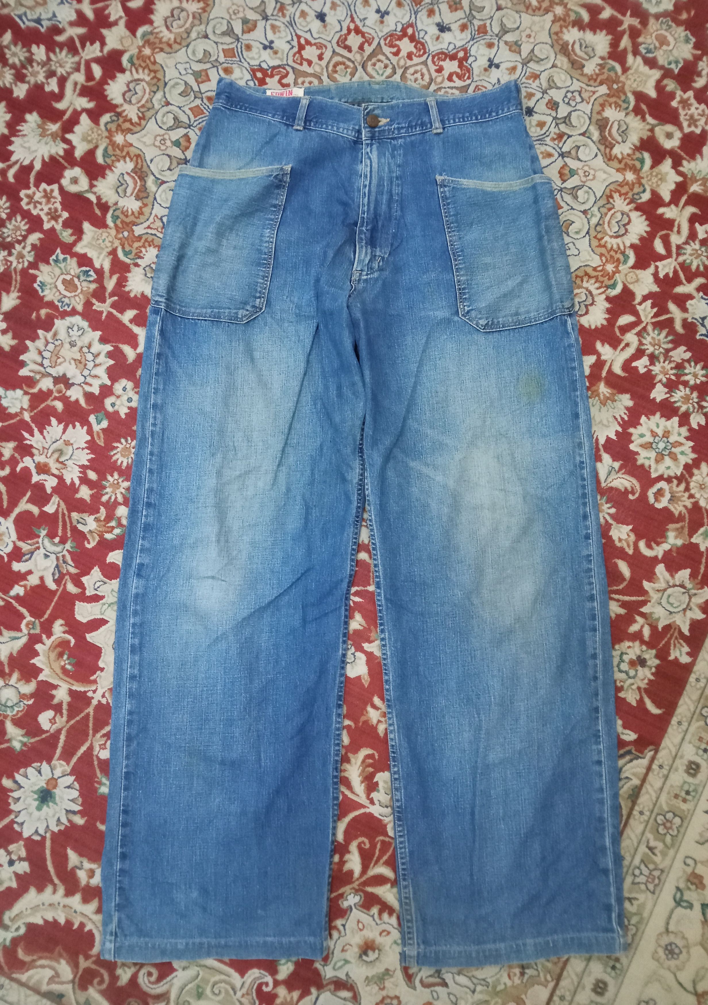 Edwin Vintage Edwin Rare - Pat: The Office Applied Baggy Pants Size US 33 - 1 Thumbnail