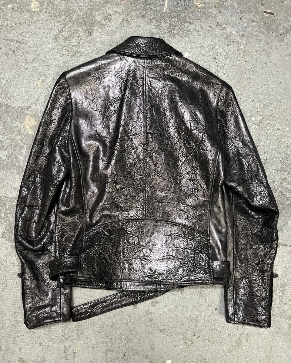 Designer × Emporio Armani × Vintage SS2017 Emporio Armani Dark Grey Metalic Lamb Leather Jacket Size US M / EU 48-50 / 2 - 2 Thumbnail