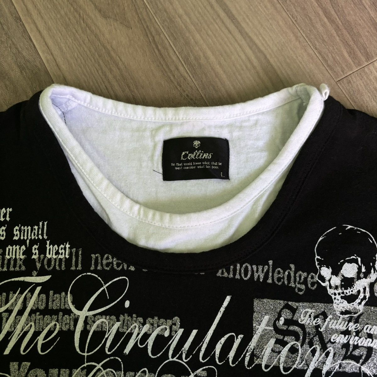 KMRii × Le Grande Bleu (L.G.B.) × Yasuyuki Ishii Collins Gothic Poem double layer Punk Style Size US L / EU 52-54 / 3 - 4 Thumbnail