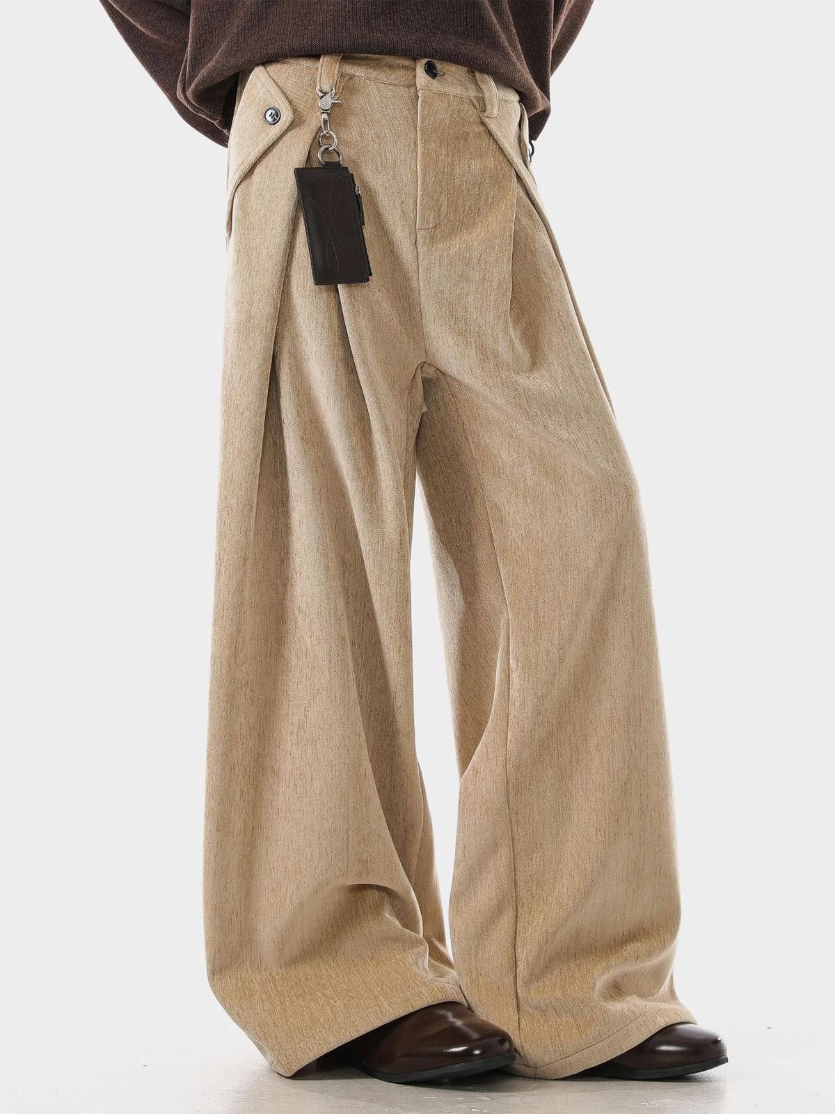 Vintage Beige Wide Leg Corduroy Pants, Baggy Fit Size US 32 / EU 48 - 1 Thumbnail