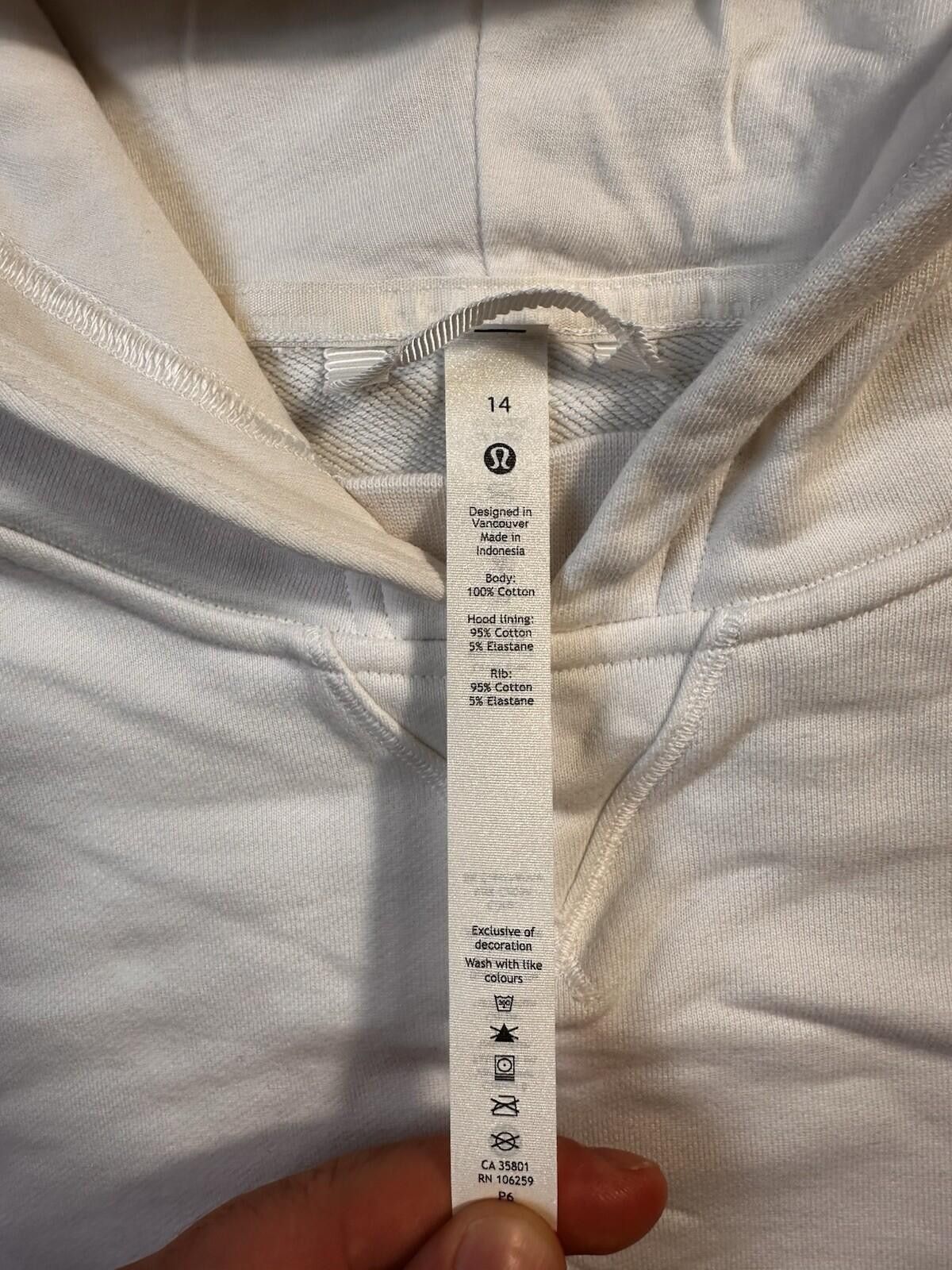 Lululemon Lululemon White French Terry Cropped Hoodie, Sz 14 Size XL / US 12-14 / IT 48-50 - 7 Thumbnail