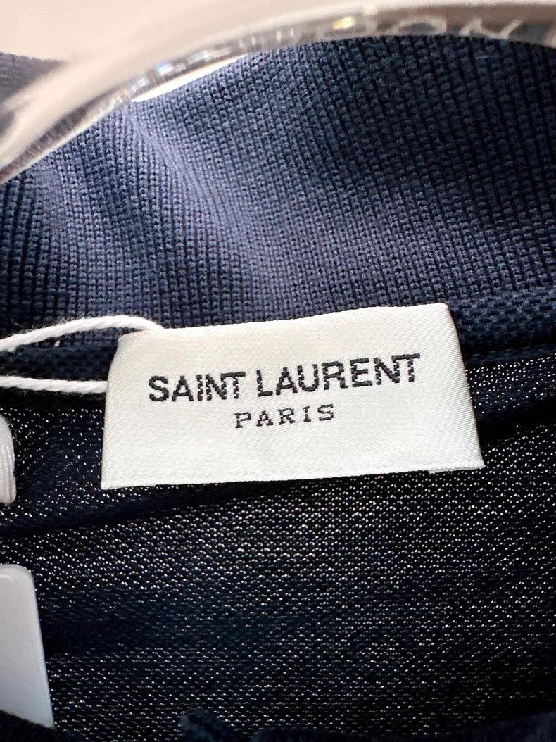 Saint Laurent Paris Saint Laurent Paris Cropped Polo Shirt Size L / US 10 / IT 46 - 3 Thumbnail
