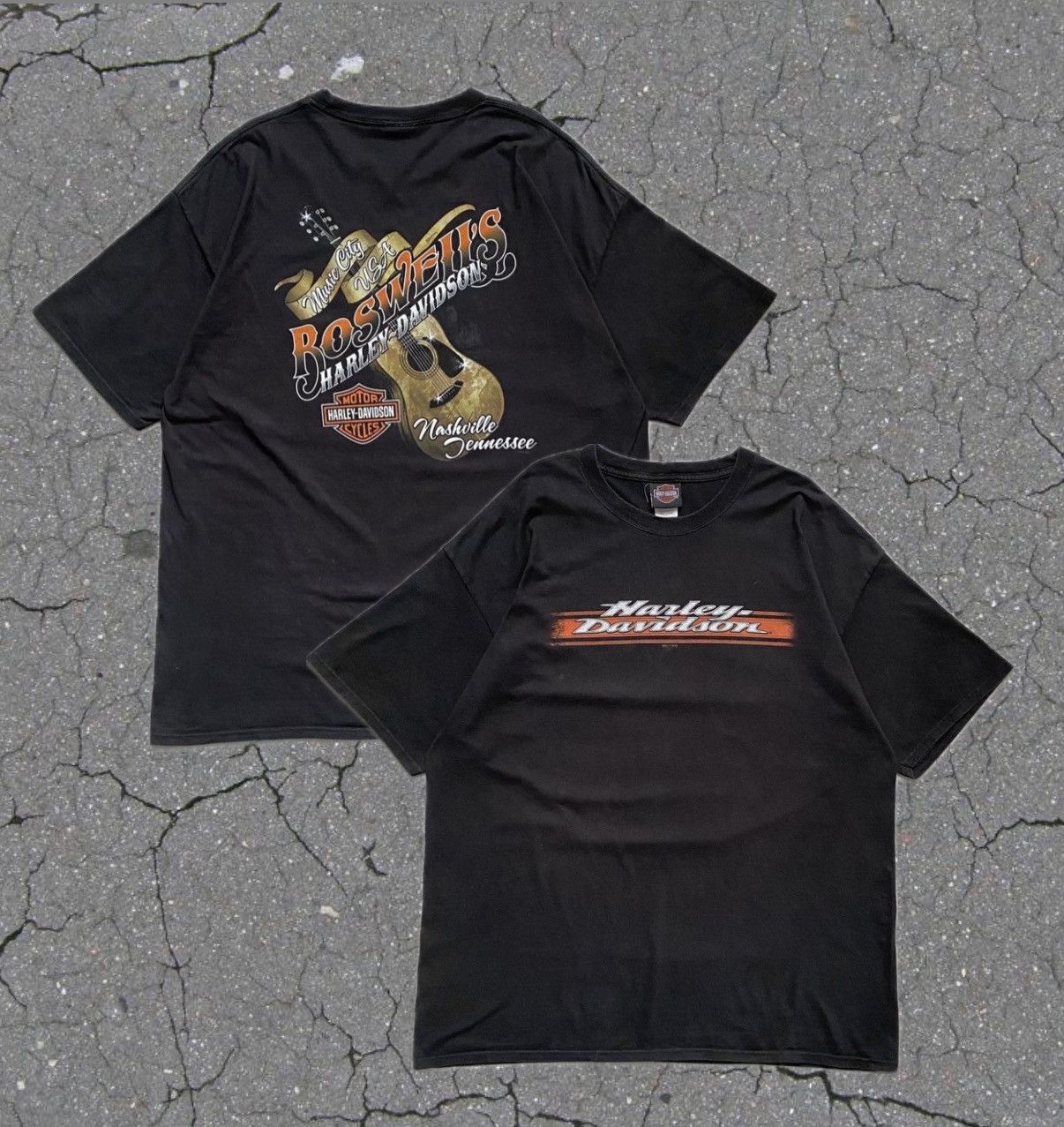 Harley Davidson Rock x Harley Davidson vintage washed TEE motorcycles Y2K Size US XL / EU 56 / 4 - 1 Thumbnail