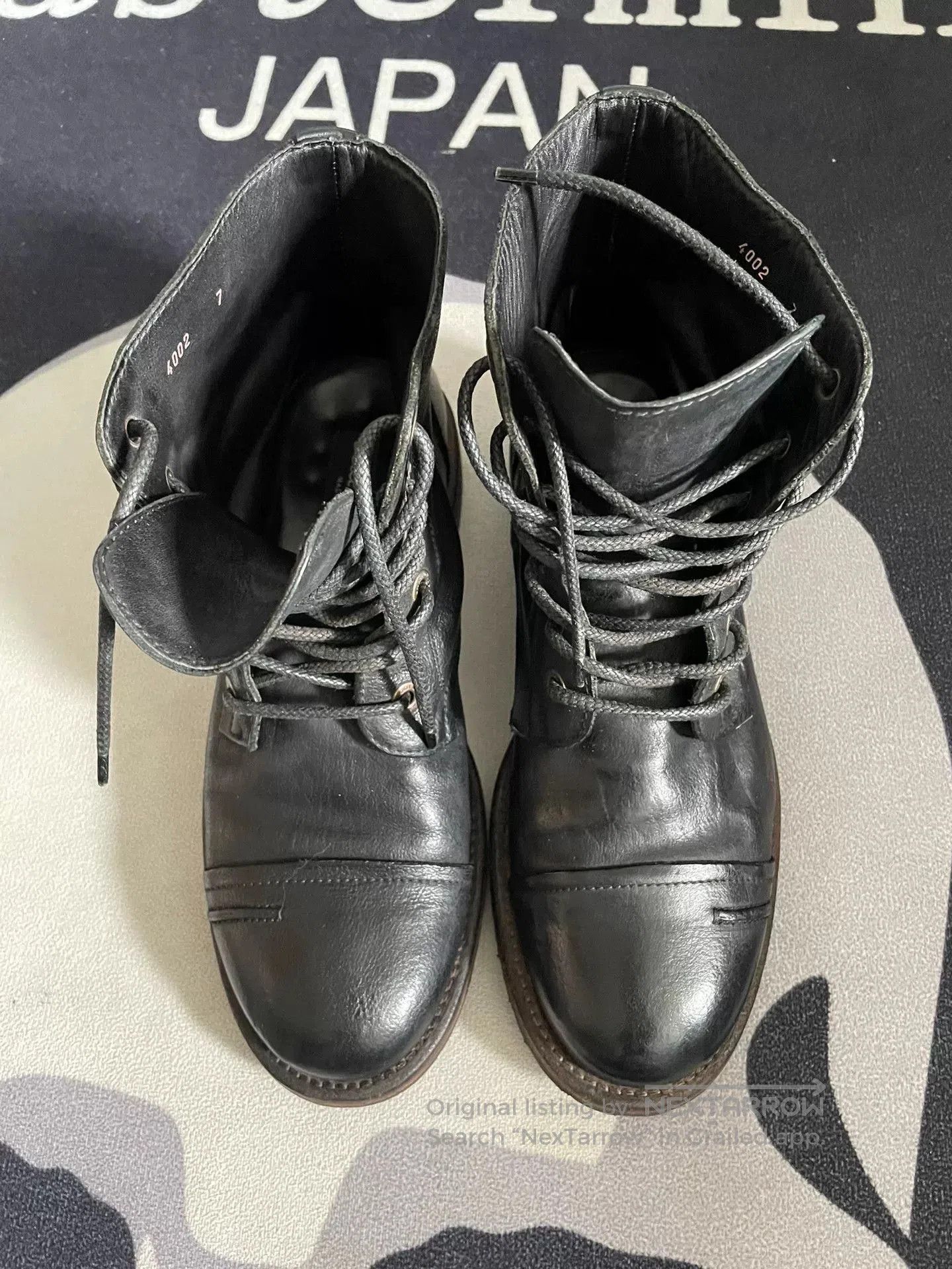 Dolce & Gabbana DG Men's Black Leather Military Boots. Size US 8 / EU 41 - 2 Thumbnail