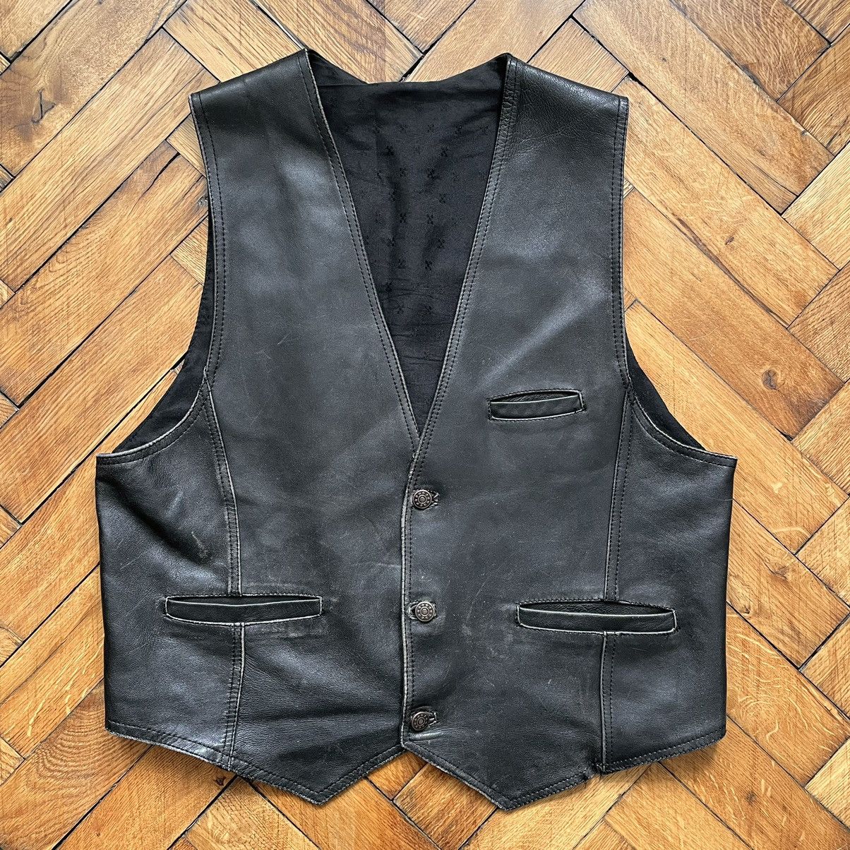 Vintage Vintage Leather Vest Black Size L Size US L / EU 52-54 / 3 - 3 Thumbnail