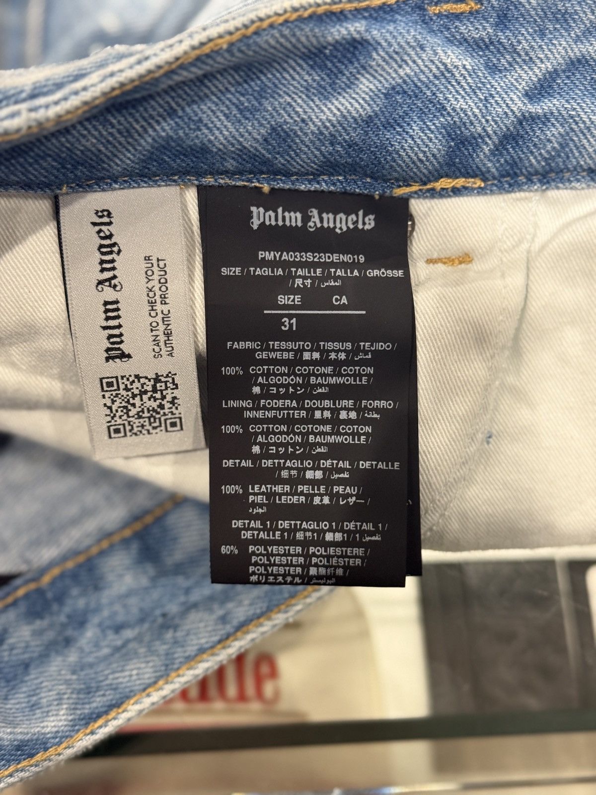 Palm Angels Palm Angels Logo Patch Jeans Blue Size: 31 Size US 31 - 7 Thumbnail