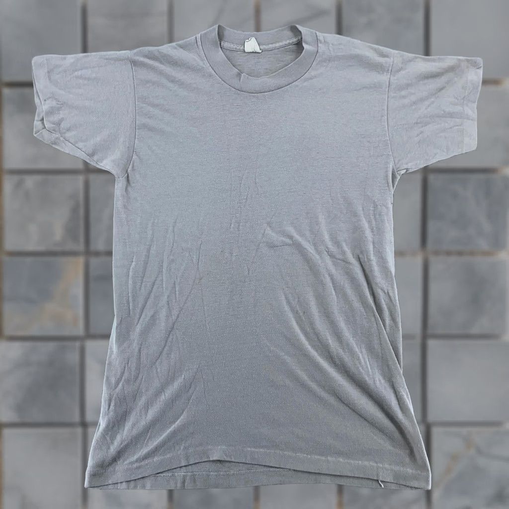 Reiss VINTAGE Reis Shirt XS Mens 80s Gray 50/50 Tee Lightweight Crew Neck Short Sleeve USA Size US XS / EU 42 / 0 - 1 Thumbnail
