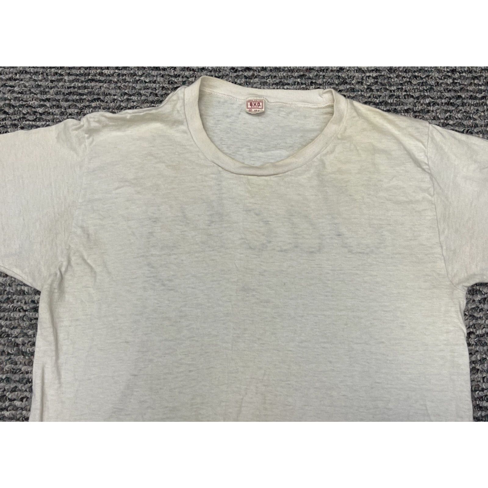 Vintage VINTAGE B.V.D. Brand T-Shirt Mens Short Sleeve White 70s Velva Sheen Logo Wide 70s College School USA Shirt XS-XL Size US S / EU 44-46 / 1 - 4 Thumbnail