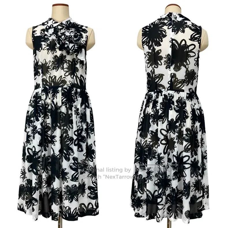 Comme Des Garcons Black Floral Dress