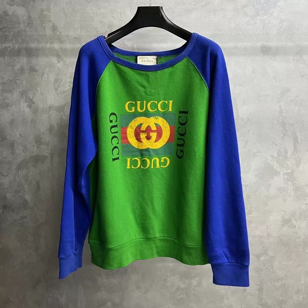 Gucci Gucci Green Letter Print Crewneck Sweatshirt Size US L / EU 52-54 / 3 - 1 Thumbnail