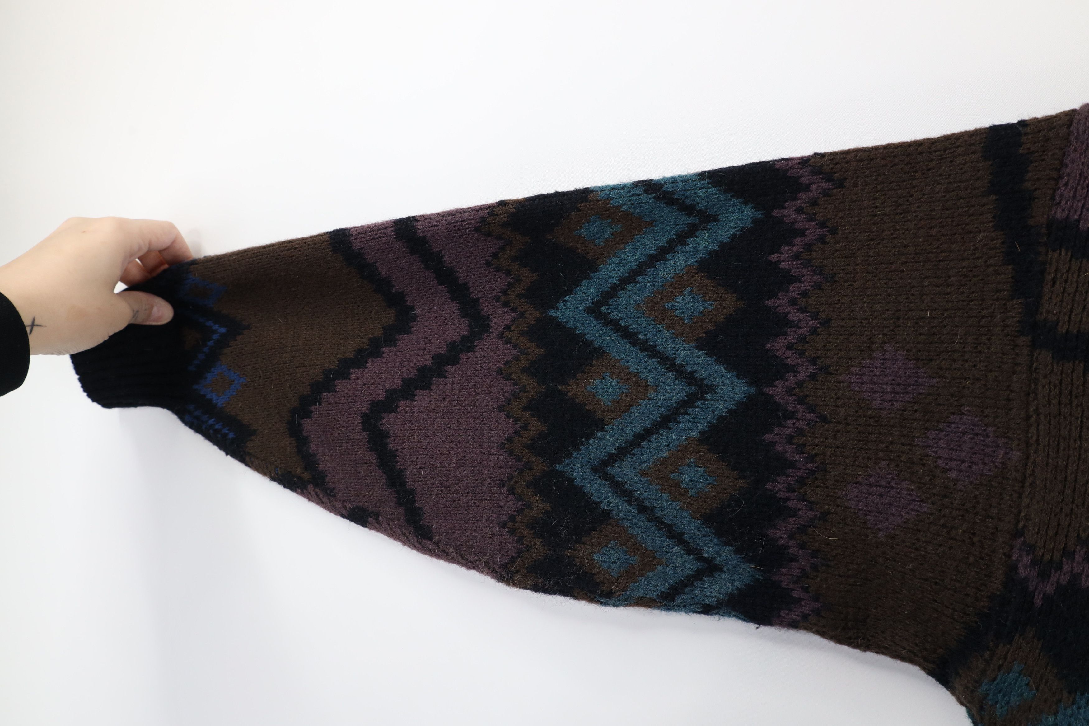 Vintage Vintage 90s Coogi Style Rainbow Wool Blend Knit Sweater Size L / US 10 / IT 46 - 7 Thumbnail