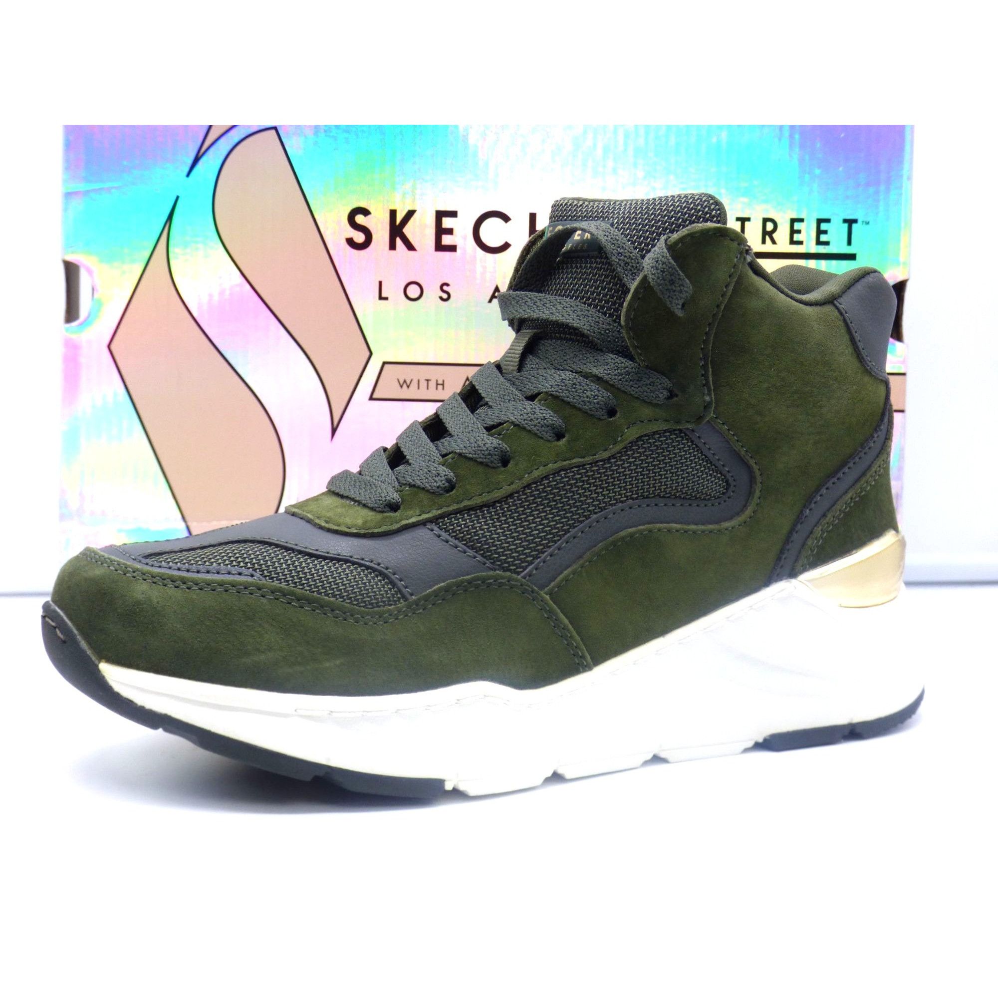 SKECHERS Skechers Women’s Rovina High-Top Sneakers 155250-Olive Green Size US 8 / IT 38 - 2 Thumbnail