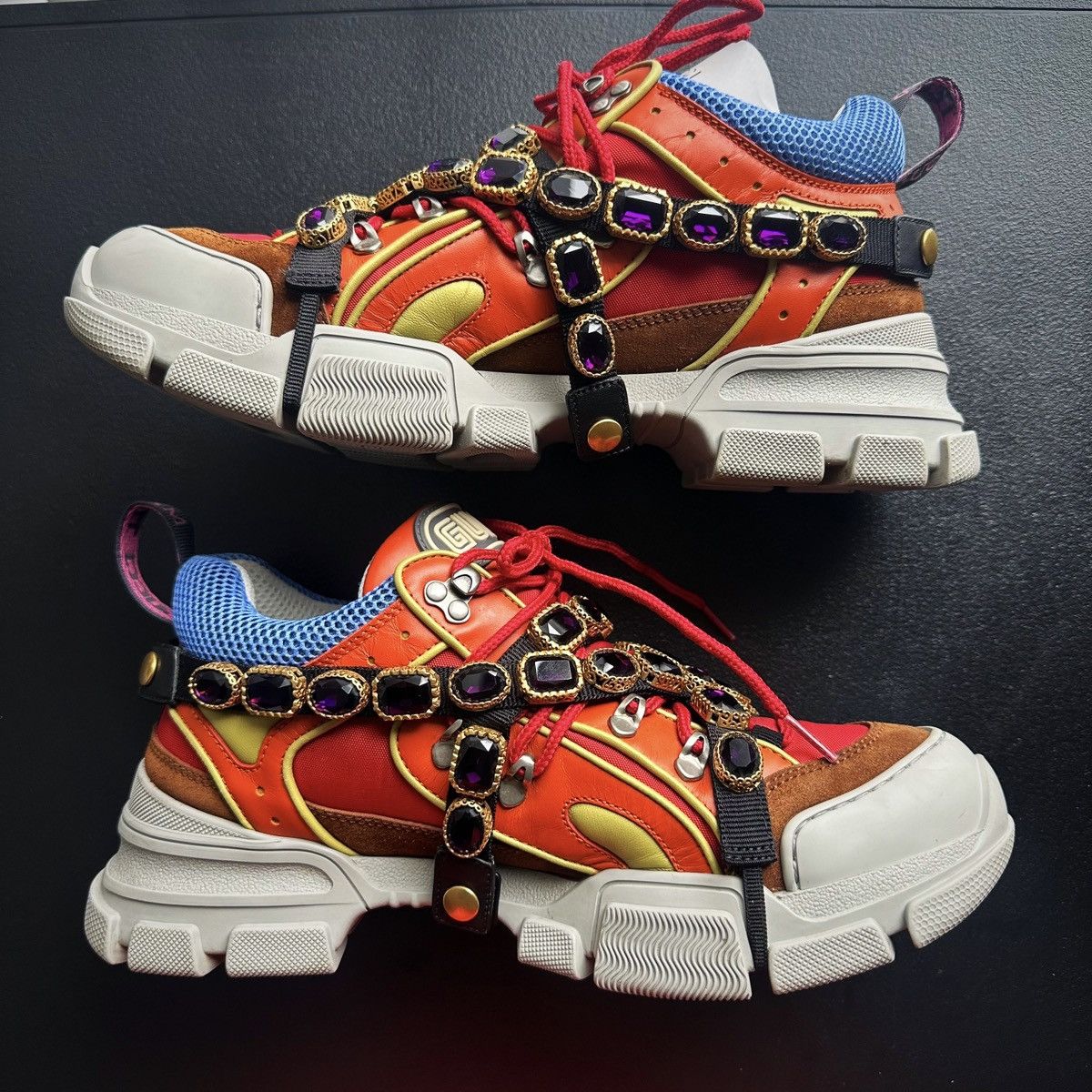 Gucci $1590 Gucci Flashtrek Sneakers w Crystals multicolor Size US 10 / EU 43 - 3 Thumbnail