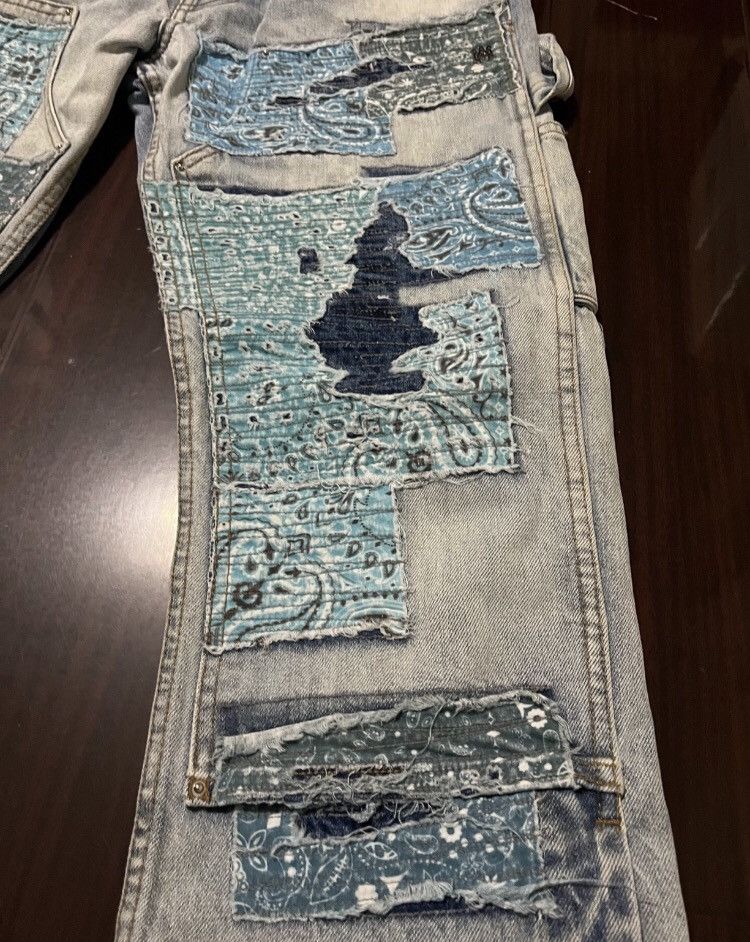 Amiri Amiri Splicing Patch Piercing Bull King Jeans 2412-Nextarrow Size US 30 / EU 46 - 3 Thumbnail