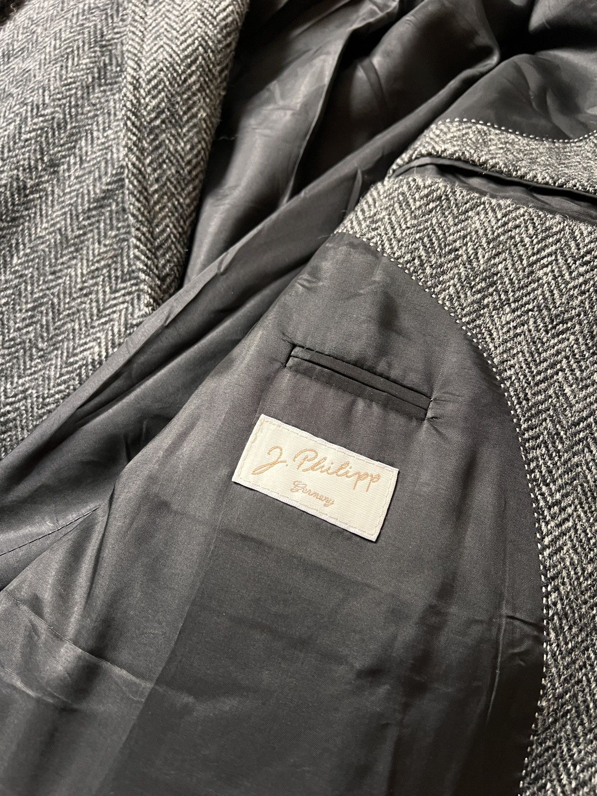 Harris Tweed Vintage J.Philipp Germany 100% Wool Harris Tweed Blazer Size 52S - 10 Thumbnail