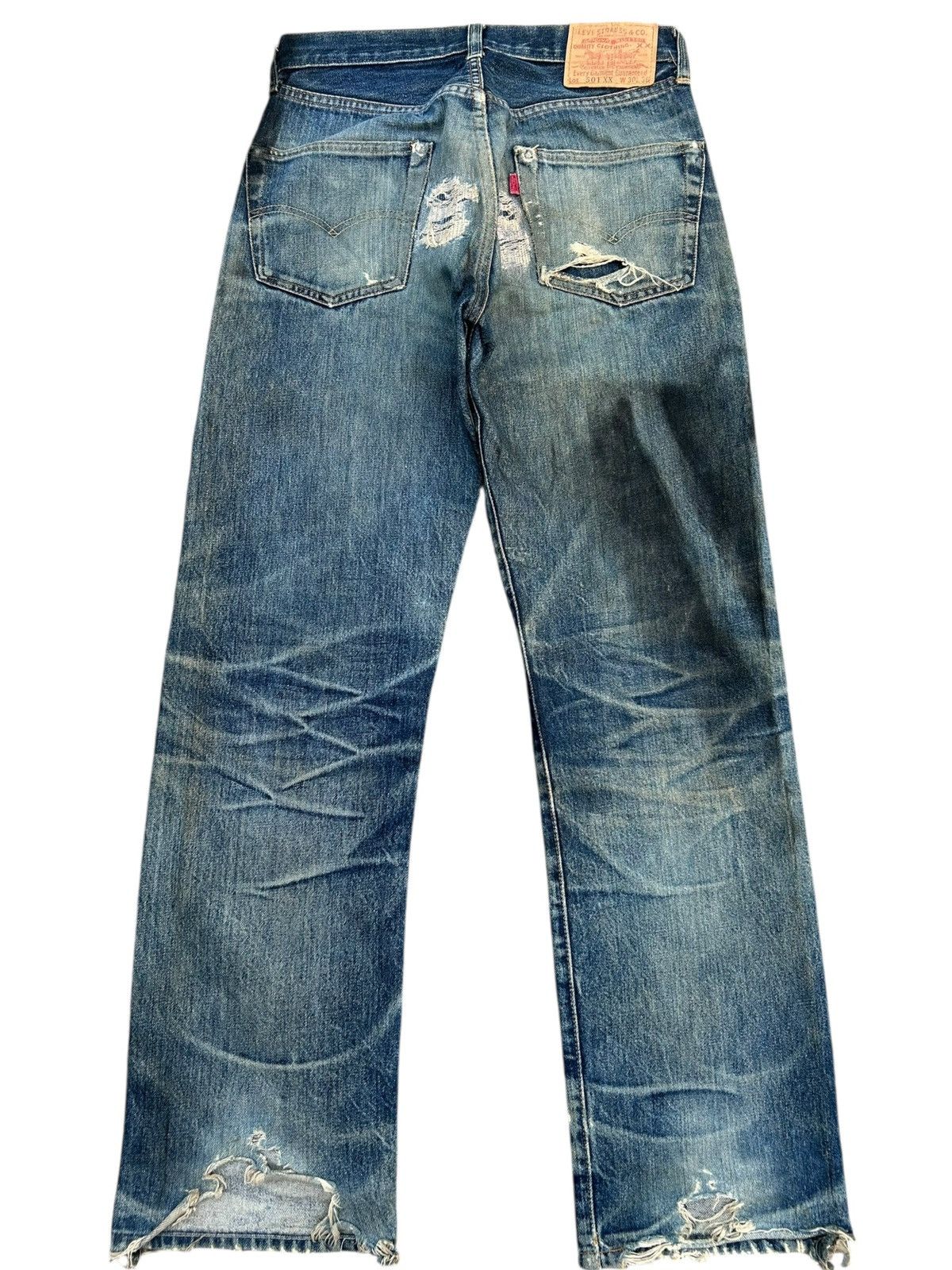 Kapital Vintage Levis 501XX big E Selvedge Distressed Repair Denim Size US 29 - 7 Thumbnail