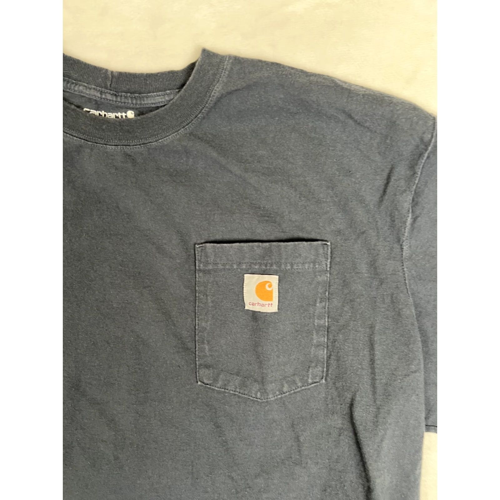 Carhartt VINTAGE Carhartt T-Shirt Blue Gray Pocket Tee 2XL Loose Fit 90s Grunge K87 Men’s Short Sleeve Crew Neck Shirt Classic Work Size US XXL / EU 58 / 5 - 2 Thumbnail