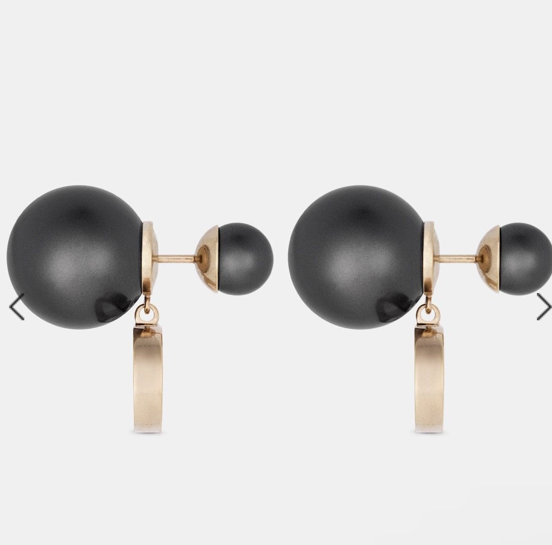Dior DIOR TRIBALES Earrings Bronze-Finish Metal and Gray Resin Size ONE SIZE - 2 Thumbnail