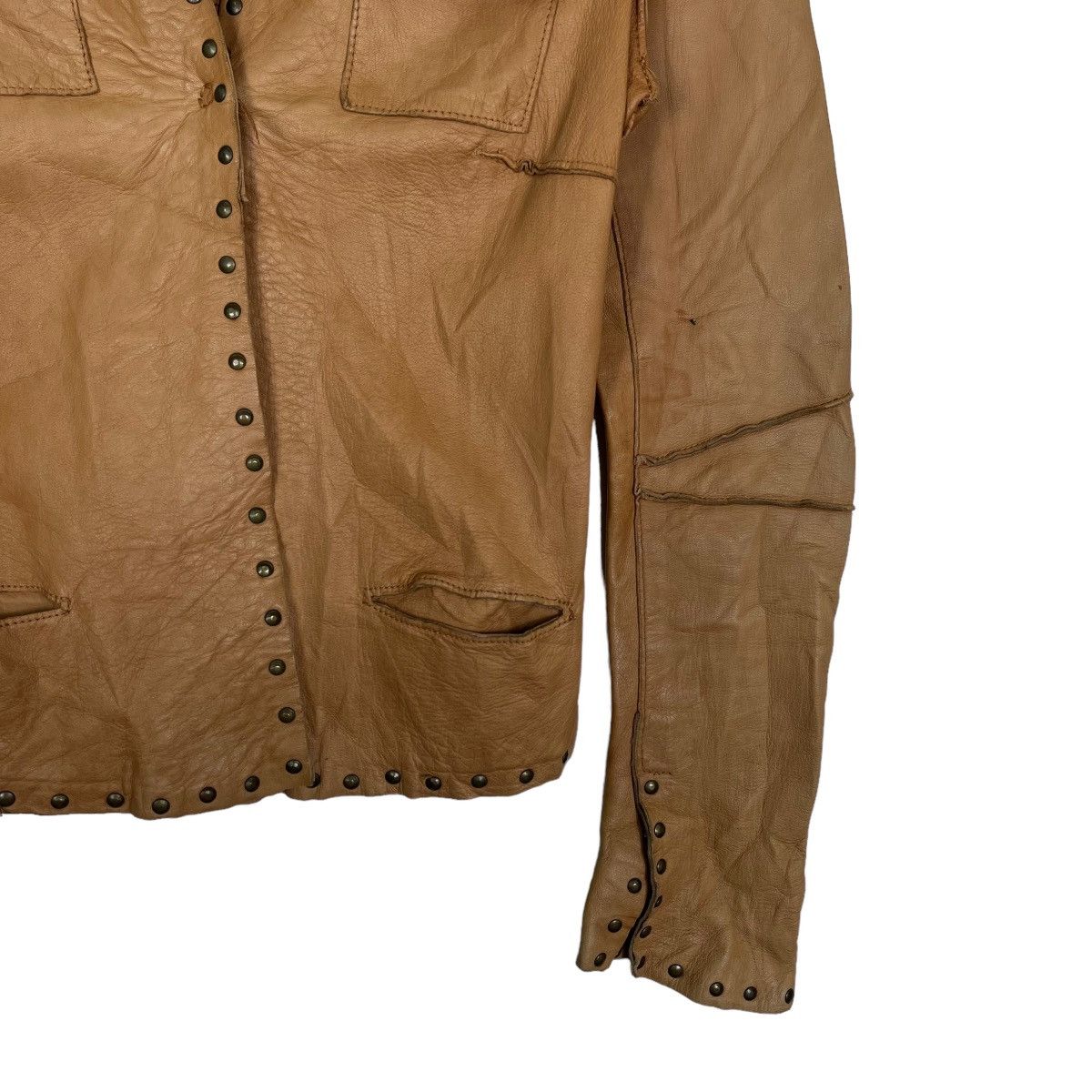 Designer 🔥 BLUR LEATHER JACKET MADE IN ITALY Size US XS / EU 42 / 0 - 5 Thumbnail