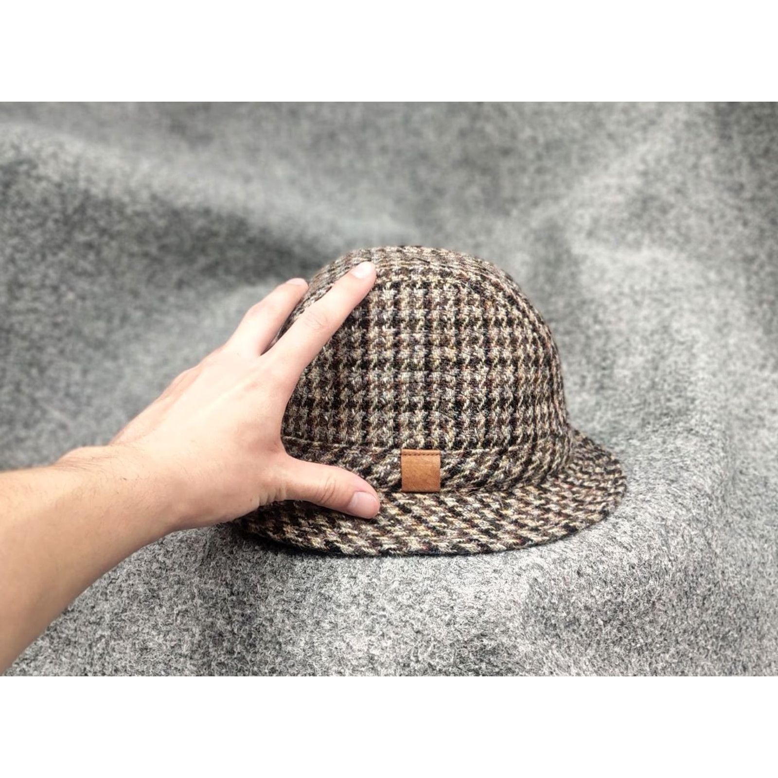 Harris Tweed Vintage Harris Tweed Wool Hat Fedora England - Classic Trilby Hat, Herringbone, Size S, Brown, Wool, 80's, Mens Size ONE SIZE - 7 Thumbnail