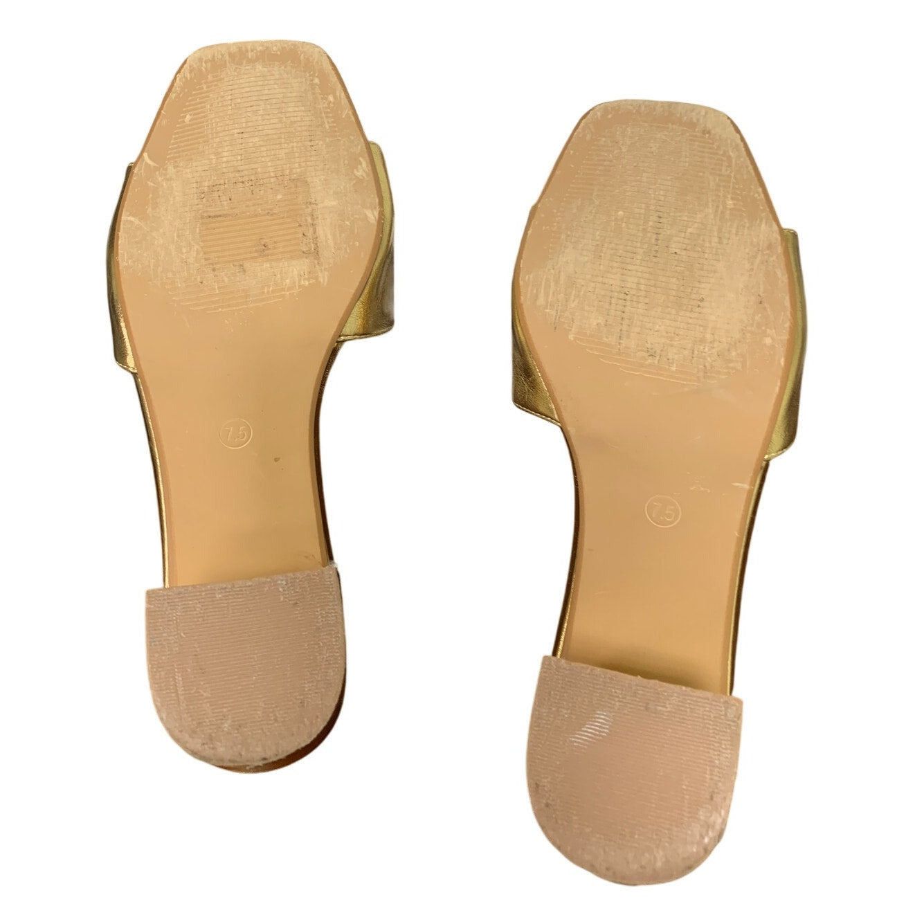 Other Pizz Annu Women's 7.5 Gold Open Toe 2.5" Heel Sandals Size US 7.5 / IT 37.5 - 5 Thumbnail