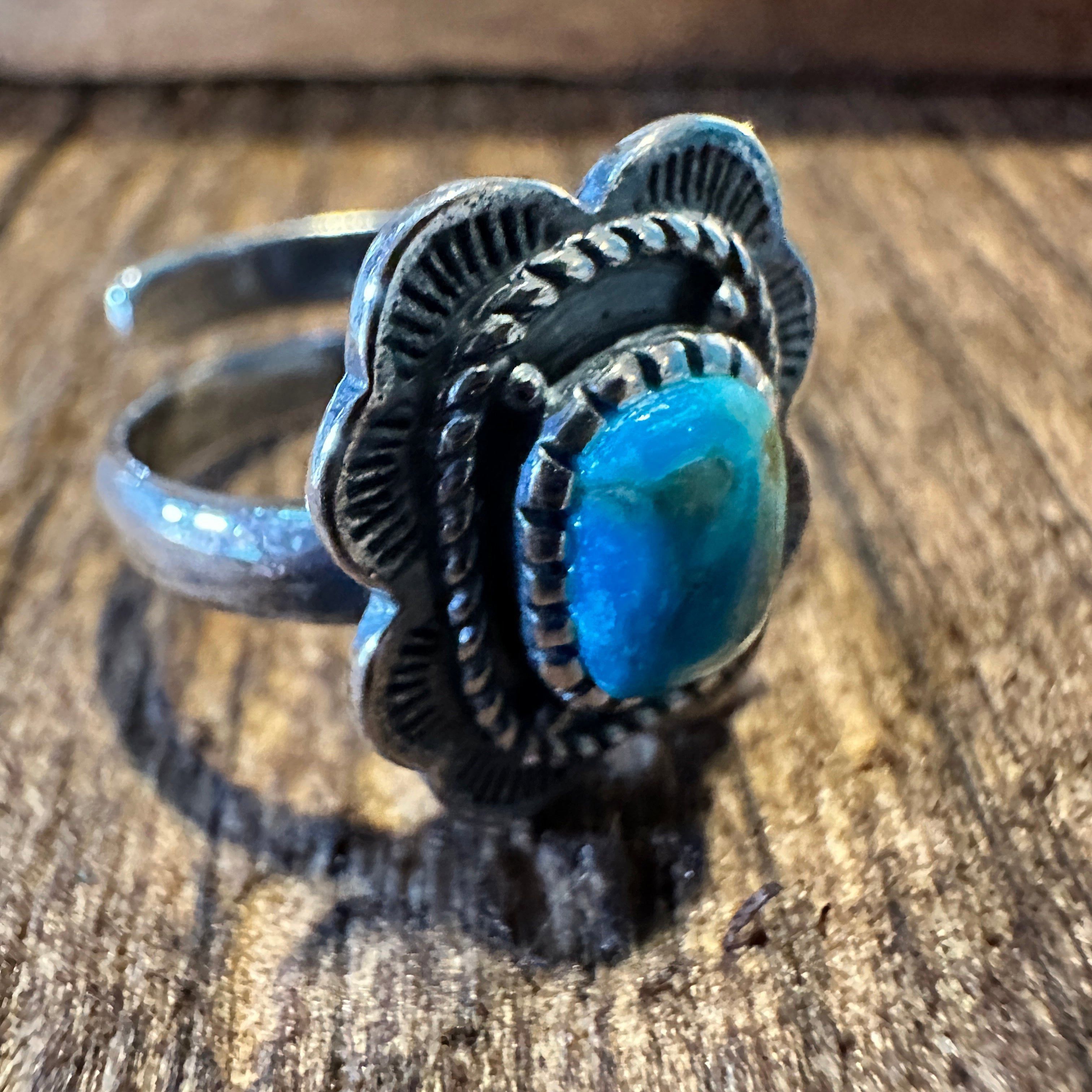 Other Native American Asia Turquoise Cuff Statement Ring, Genuine Size ONE SIZE - 2 Thumbnail